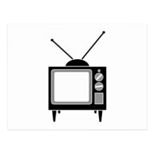 Televisão do vintage cartões postais