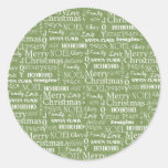 Tema do Natal - verde Adesivo Em Formato Redondo