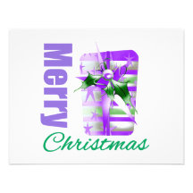 Tema roxo Giftbox do Feliz Natal Convite Personalizado