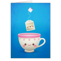 Tempo do chá de Kawaii postais
