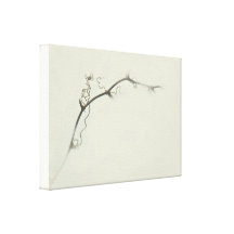 Tendrils da amora na névoa - minimalismo impressão de canvas esticada