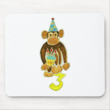 Terceiro macaco do aniversário mouse pad