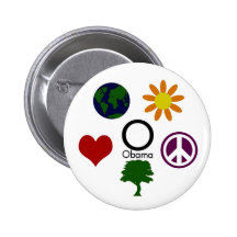 Terra, flor, paz, árvore, amor, botão de Obama Pins