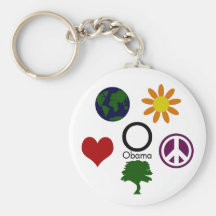 Terra, flor, paz, árvore, amor, chaveiro de Obama