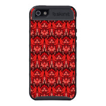 Teste padrão abstrato do pássaro no vermelho & no  capa skinit