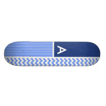 Teste padrão azul de Chevron Skates Personalizados