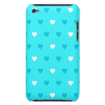Teste padrão azul especial do coração capas iPod Case-Mate