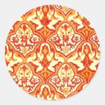 TESTE PADRÃO BONITO - VERMELHO & LARANJA ADESIVOS REDONDOS