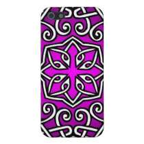 Teste padrão celta em roxo/magenta iphone cases