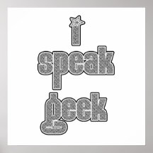 Teste padrão cinzento eu falo o geek pôsteres