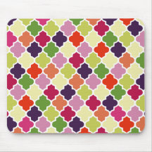 Teste padrão colorido do quatrefoil mousepad