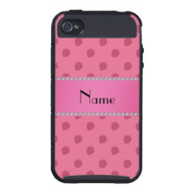 Teste padrão cor-de-rosa conhecido personalizado d iPhone 4 capas