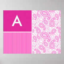 Teste padrão cor-de-rosa de Paisley Pôsteres