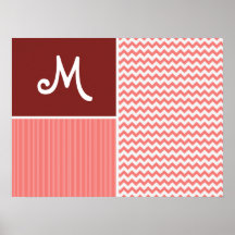 Teste padrão coral de Chevron Impressão