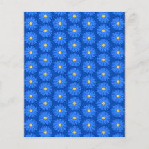 Teste padrão de flor azul modelo de panfletos