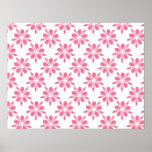 Teste padrão de flor cor-de-rosa feminino posteres