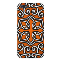 Teste padrão de nó celta alaranjado, esboçado no p iphone cases