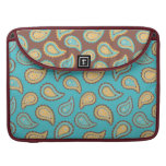 teste padrão de paisley de turquesa e de taupe bolsas MacBook pro
