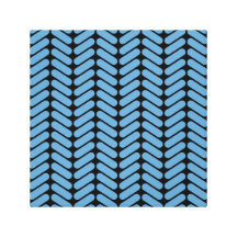 Teste padrão de ziguezague azul e preto impressão em canvas