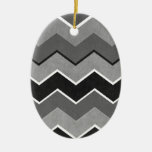 Teste padrão de ziguezague preto e branco ornamento para arvores de natal