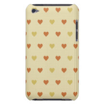 Teste padrão do coração do vintage - fundo bege capas iPod touch Case-Mate