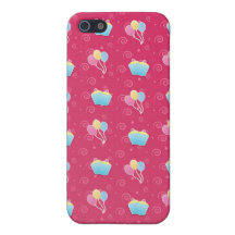 Teste padrão do cupcake e dos balões iPhone 5 capa