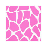Teste padrão do impressão do girafa no rosa brilha impressão de canvas esticadas