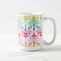 Teste padrão feminino colorido do arco-íris caneca