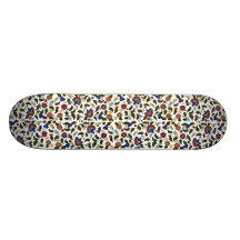 Teste padrão floral arménio - skate do branco das 