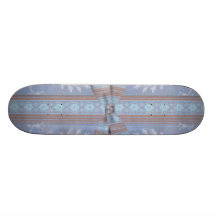 Teste padrão floral Brown azul do papel de parede  Skateboard