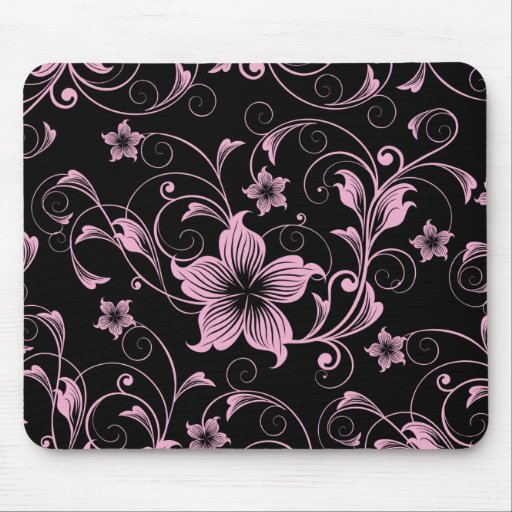Teste padrão floral cor-de-rosa moderno retro Mous