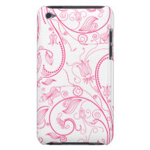 Teste padrão floral do rosa elegante do vintage capas iPod Case-Mate
