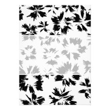 Teste padrão floral preto e branco à moda convite personalizados