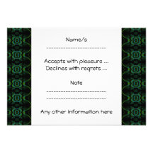 Teste padrão floral verde e preto convites personalizado