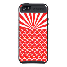 Teste padrão inspirado japonês vermelho de Sun de  iPhone 5 Capas