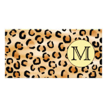 Teste padrão personalizado do impressão do leopard cartão com foto