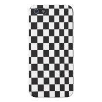 Teste padrão preto & branco do tabuleiro de damas iphone cases