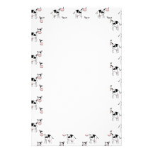 Teste padrão preto e branco da vaca papel personalizados