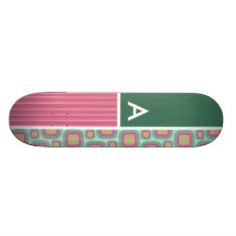Teste padrão retro do rosa e da hortelã skate