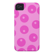 Teste padrão retro Funky do rosa quente Capa iPhone 4 Case-Mate
