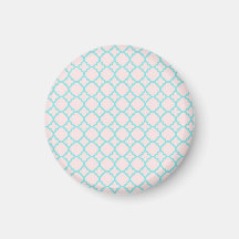 Teste padrão rosa pálido e do aqua imã de geladeira