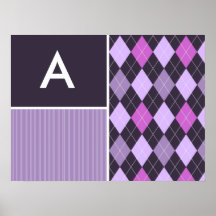 Teste padrão roxo de Argyle Pôsteres