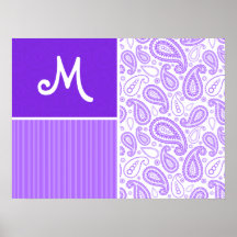 Teste padrão roxo de Paisley Impressão