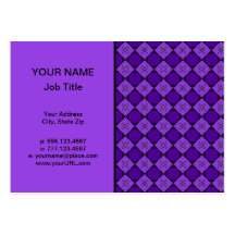 Teste padrão roxo do diamante cartão de visita
