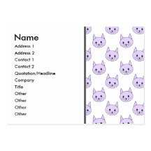 Teste padrão roxo do gato do Lilac Modelo Cartões De Visita