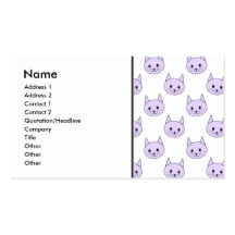 Teste padrão roxo do gato do Lilac Cartao De Visita