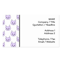 Teste padrão roxo do gato do Lilac Modelo De Cartões De Visita