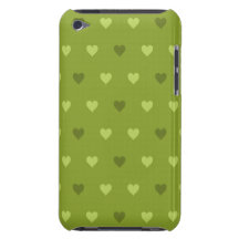 Teste padrão verde do coração capas iPod barely there