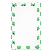 Teste padrão verde do gato papéis personalizados