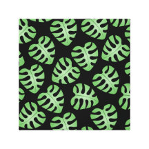 Teste padrão verde e preto da folha impressão de canvas envolvida